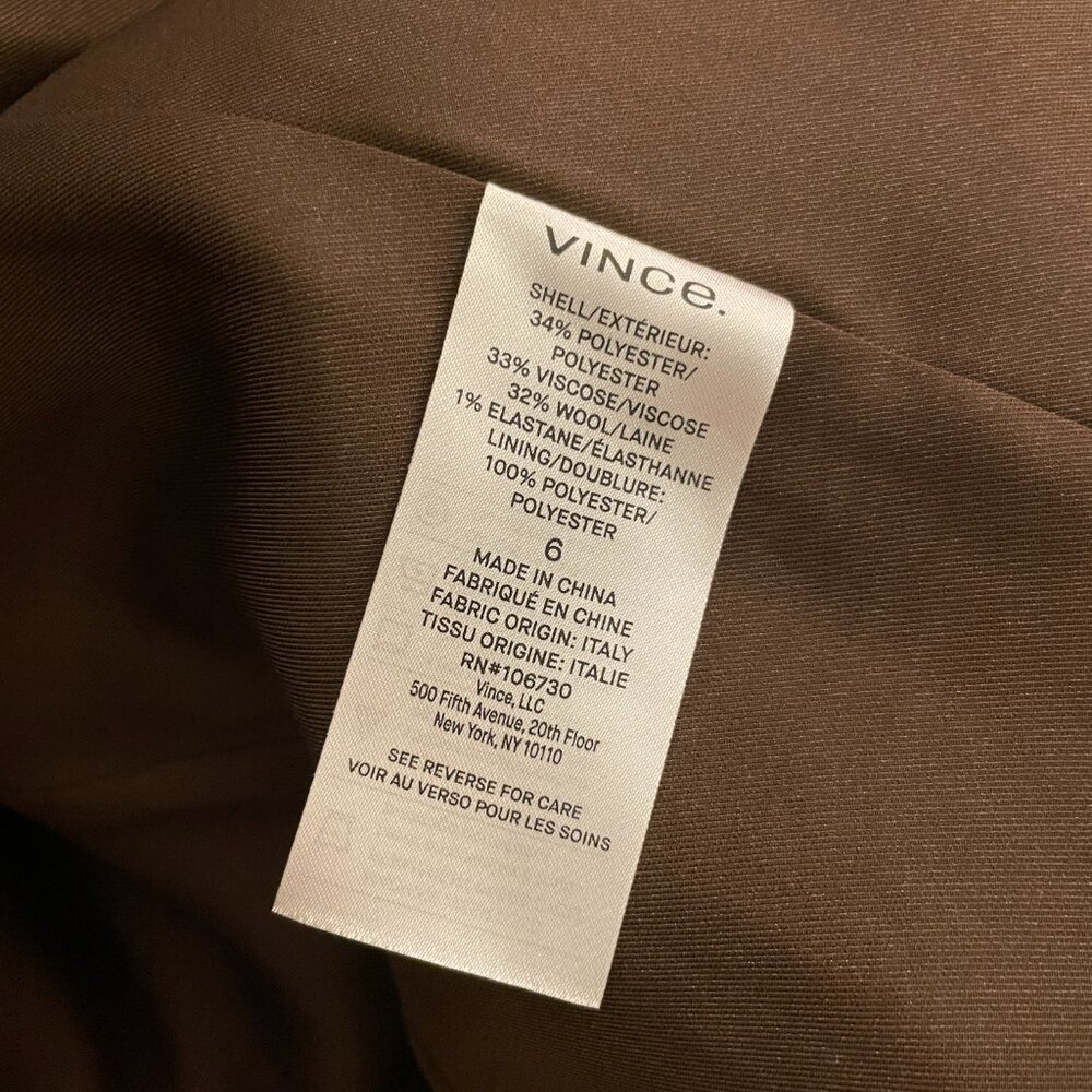 Vince Double-Breasted Blazer in Hickory, Size 6, Excellent Condition - Picture 11 of 12